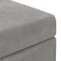 Preview: Hocker Hellgrau 41 x 41 x 40 cm Samt und Engineering Holz