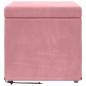 Preview: Hocker Rosa 41 x 41 x 40 cm Samt und Engineering Holz