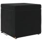 Preview: Hocker Schwarz 41 x 41 x 40 cm Samt und Engineering Holz