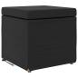 Preview: Hocker Schwarz 41 x 41 x 40 cm Kunstleder und Engineering Holz