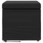 Preview: Hocker Schwarz 41 x 41 x 40 cm Kunstleder und Engineering Holz