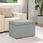 Preview: Hocker Hellgrau 61 x 41 x 40 cm Stoff und Pressholz