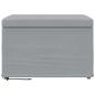Preview: Hocker Hellgrau 61 x 41 x 40 cm Stoff und Pressholz