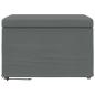 Preview: Hocker Dunkelgrau 61 x 41 x 40 cm Stoff und Pressholz