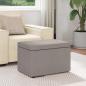 Preview: Hocker Taupe 61 x 41 x 40 cm Stoff und Pressholz