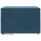 Preview: Hocker Blau 61 x 41 x 40 cm Samt und Engineering Holz