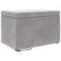 Preview: Hocker Hellgrau 61 x 41 x 40 cm Samt und Engineering Holz