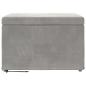 Preview: Hocker Hellgrau 61 x 41 x 40 cm Samt und Engineering Holz