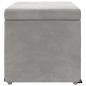Preview: Hocker Hellgrau 61 x 41 x 40 cm Samt und Engineering Holz