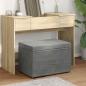 Preview: ARDEBO.de - Hocker Dunkelgrau 61 x 41 x 40 cm Samt und Engineering Holz