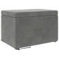 Preview: Hocker Dunkelgrau 61 x 41 x 40 cm Samt und Engineering Holz