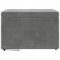 Preview: Hocker Dunkelgrau 61 x 41 x 40 cm Samt und Engineering Holz