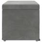 Preview: Hocker Dunkelgrau 61 x 41 x 40 cm Samt und Engineering Holz