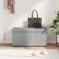Preview: Hocker Hellgrau 81 x 41 x 40 cm Stoff und Pressholz