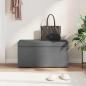 Preview: Hocker Dunkelgrau 81 x 41 x 40 cm Stoff und Pressholz