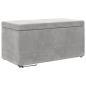 Preview: Hocker Hellgrau 81 x 41 x 40 cm Samt und Engineering Holz