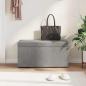 Preview: Hocker Hellgrau 81 x 41 x 40 cm Samt und Engineering Holz