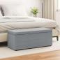 Preview: ARDEBO.de - Hocker Hellgrau 101 x 41 x 40 cm Stoff und Pressholz