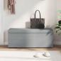 Preview: Hocker Hellgrau 101 x 41 x 40 cm Stoff und Pressholz