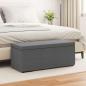 Preview: ARDEBO.de - Hocker Dunkelgrau 101 x 41 x 40 cm Stoff und Pressholz