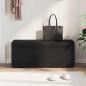 Preview: Hocker Schwarz 101 x 41 x 40 cm Stoff und Pressholz
