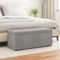 Preview: ARDEBO.de - Hocker Hellgrau 101 x 41 x 40 cm Samt und Engineering Holz