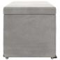 Preview: Hocker Hellgrau 101 x 41 x 40 cm Samt und Engineering Holz
