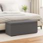 Preview: ARDEBO.de - Hocker Grau 101 x 41 x 40 cm Kunstleder und Engineering Holz