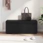 Preview: Hocker Schwarz 101 x 41 x 40 cm Kunstleder und Engineering Holz