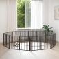Preview: Hundetor 8 stk. Schwarz 100 x 60 cm Verzinkter Stahl