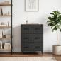 Preview: ARDEBO.de - Schubladenschrank 66 x 34,5 x 89,5 cm Holzwerkstoff Schwarz