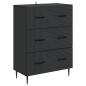 Preview: Schubladenschrank 66 x 34,5 x 89,5 cm Holzwerkstoff Schwarz