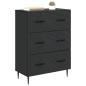 Preview: Schubladenschrank 66 x 34,5 x 89,5 cm Holzwerkstoff Schwarz