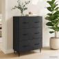 Preview: Schubladenschrank 66 x 34,5 x 89,5 cm Holzwerkstoff Schwarz