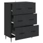 Preview: Schubladenschrank 66 x 34,5 x 89,5 cm Holzwerkstoff Schwarz