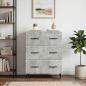 Preview: ARDEBO.de - Schubladenschrank 66 x 34,5 x 89,5 cm Holzwerkstoff Betongrau