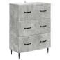Preview: Schubladenschrank 66 x 34,5 x 89,5 cm Holzwerkstoff Betongrau