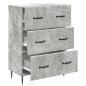 Preview: Schubladenschrank 66 x 34,5 x 89,5 cm Holzwerkstoff Betongrau