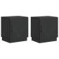 Preview: Nachttisch 2 stk. Schwarz 43 x 34,5 x 47 cm Holzwerkstoff