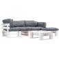 Preview: ARDEBO.de - 4-tlg. Paletten-Lounge-Set mit Kissen in Grau Holz