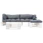 Preview: 4-tlg. Paletten-Lounge-Set mit Kissen in Grau Holz