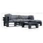 Preview: 4-tlg. Garten-Lounge-Set aus Paletten mit Grauen Kissen Holz