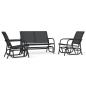 Preview: 3-tlg. Garten-Lounge-Set Schaukel Schwarz Textilene und Stahl