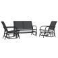 Preview: 3-tlg. Garten-Lounge-Set Schaukel Schwarz Textilene und Stahl