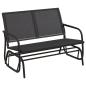 Preview: 3-tlg. Garten-Lounge-Set Schaukel Schwarz Textilene und Stahl