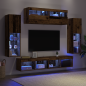 Preview: TV-Schrankset mit LED-Lichtleisten 6 pcs Altholz Holzwerkstoff