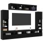 Preview: TV-Schrankset 6 pcs Schwarz Eichen-Optik Holzwerkstoff
