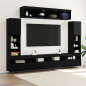 Preview: TV-Schrankset 6 pcs Schwarz Eichen-Optik Holzwerkstoff