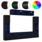 Preview: TV-Schrankset 6 pcs Schwarz Eichen-Optik Holzwerkstoff