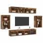 Preview: TV-Schrankset mit LED-Lichtleisten 8 pcs Altholz Holzwerkstoff